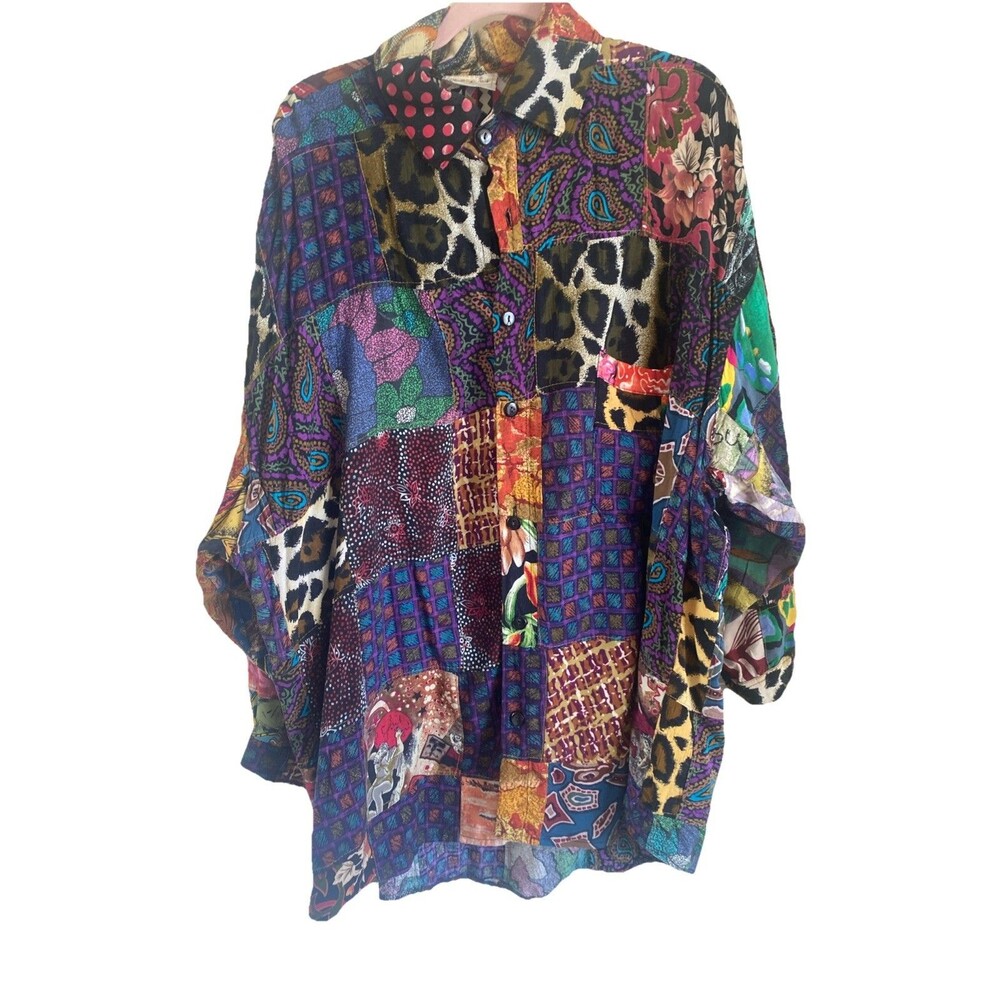 We Be Bop Amazing Patchwork Shirt Tunic Top 1X